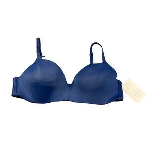 Auden Women's Sz 34B Nursing Bra Lightly Lined Wireless Two Way Straps Blue New